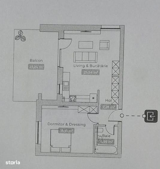 Apartament cu 2 camere în Central — fotografia 1