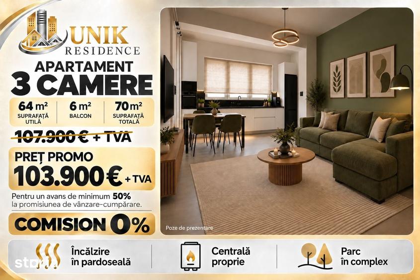 Apartament cu 3 camere în Central