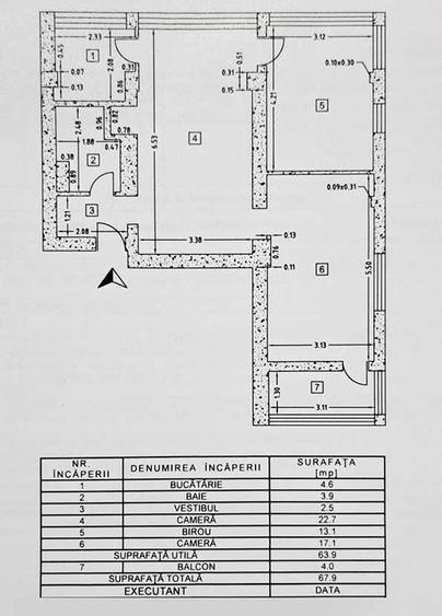 Apartament cu 3 camere semidecomandat în Ștefan cel Mare