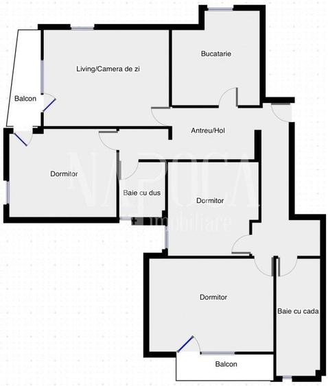 Apartament cu 4 camere decomandat în Central