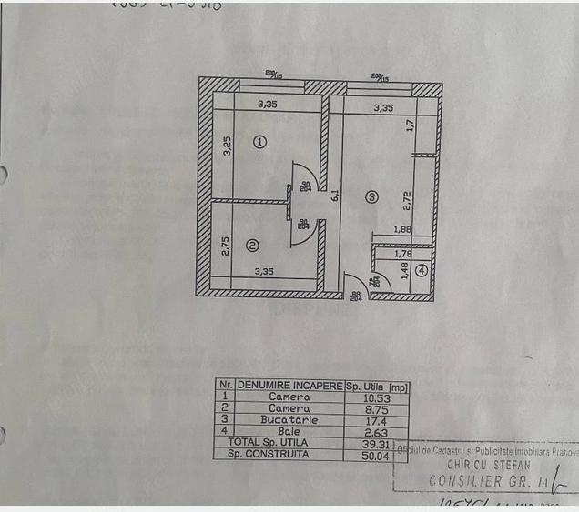Apartament cu 3 camere semidecomandat în Sud