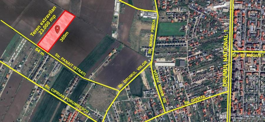 Teren Construcții extravilan de 23087 mp, în Odăile