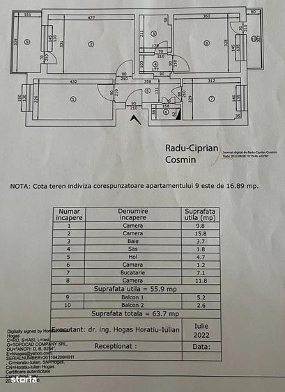 Apartament cu 3 camere decomandat în Podu Roș