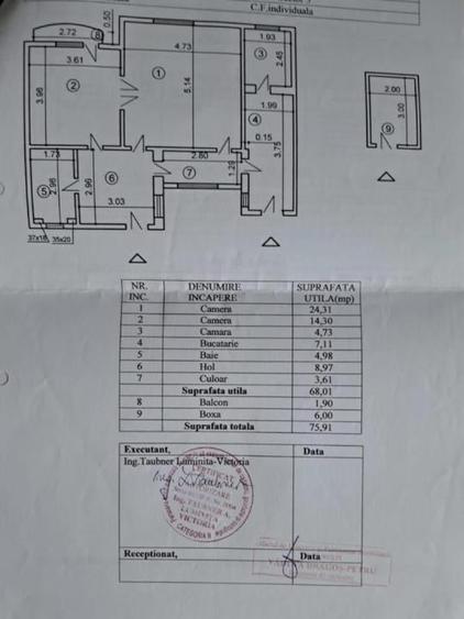 Apartament cu 3 camere, mobilat în P-ța Universității