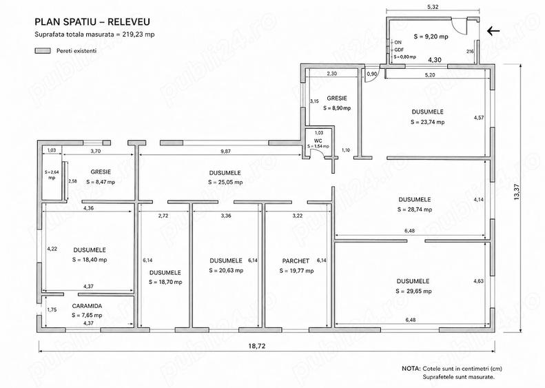 Casa din caramida, teren 800 mp, pe colt, aproape de centrul localitatii Cenei