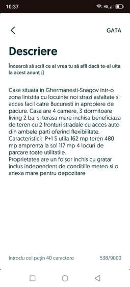 Casă individuală cu 4 camere cu Teren 480 Mp în Ghermănești