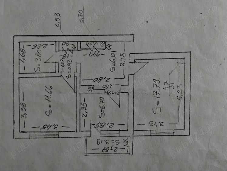 Apartament cu 2 camere decomandat în Central