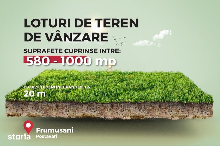 Teren de vanzare in rate, zona rezidentiala noua, Frumusani - 1