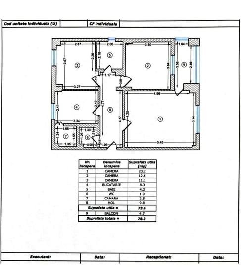 Apartament cu 3 camere decomandat în Militari