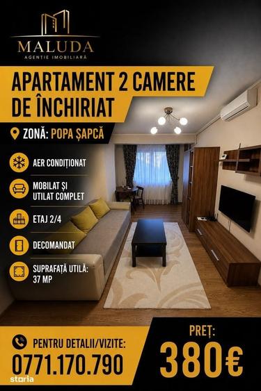 Apartament cu 2 camere decomandat în Popa Șapcă