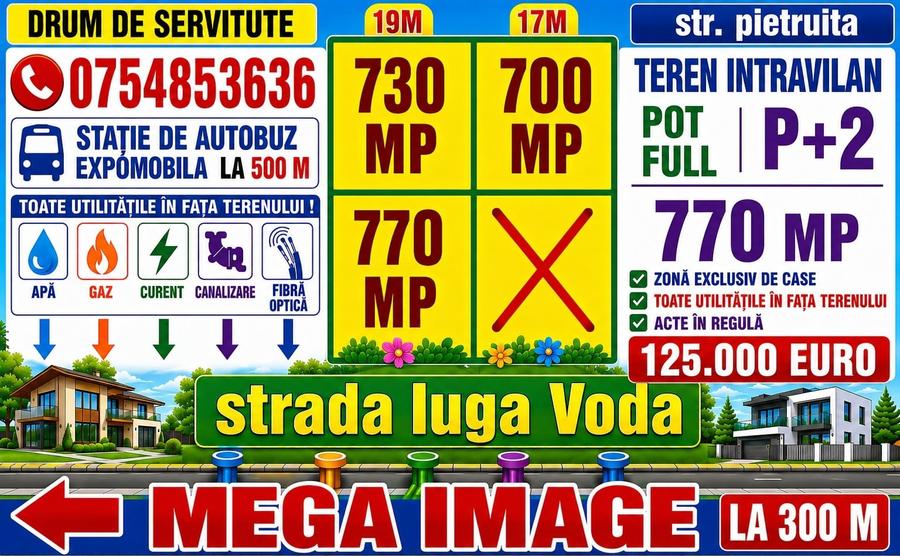 Teren Construcții intravilan de 770 mp, în Cug