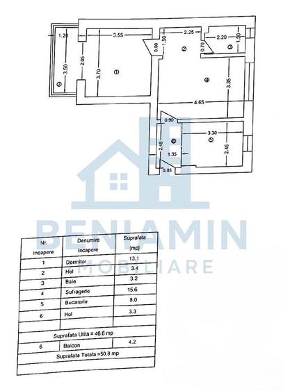 Apartament cu 2 camere semidecomandat în Calea București