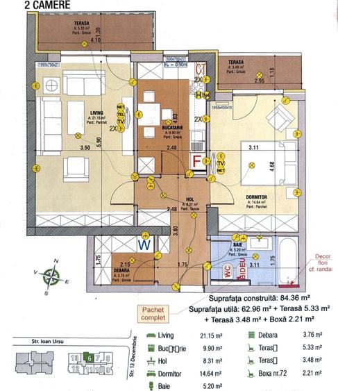 Apartament cu 2 camere decomandat în 13 Decembrie