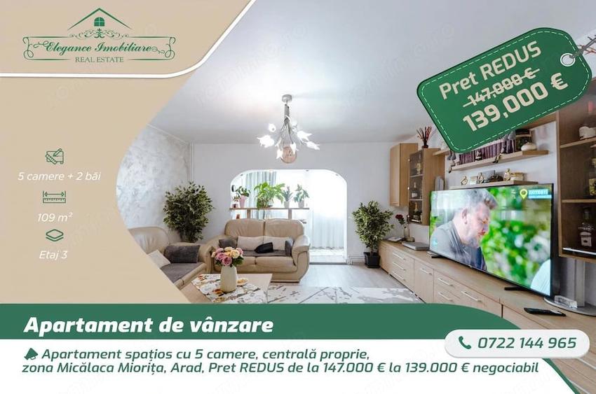 Apartament spa?ios cu 5 camere, centrala proprie, zona Micalaca Miori?a, Arad - 13