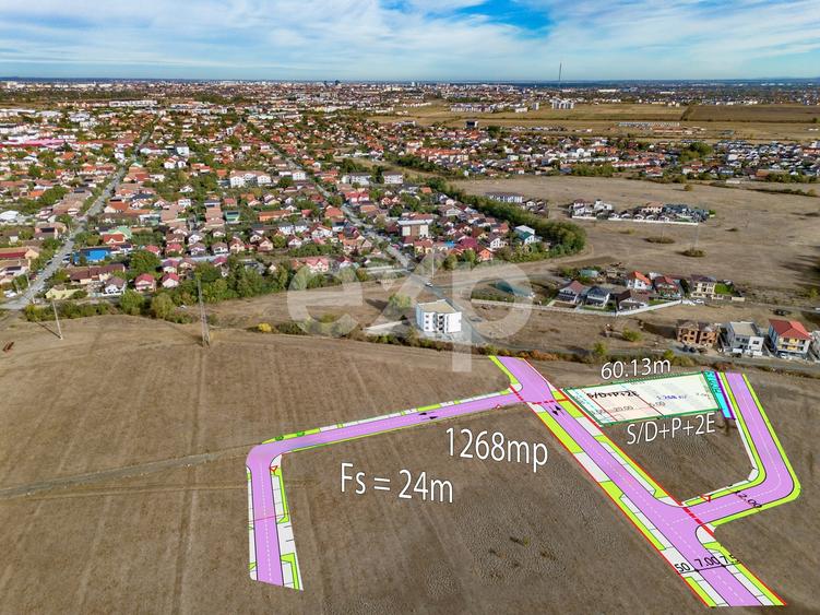 Teren Construcții intravilan de 1268 mp, în Giroc