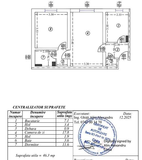 Apartament cu 2 camere semidecomandat în Nord
