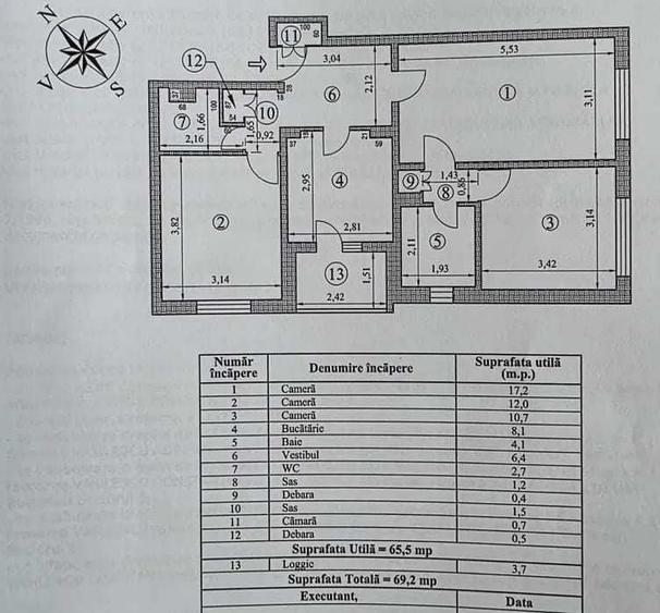 Apartament cu 3 camere semidecomandat în Crângași