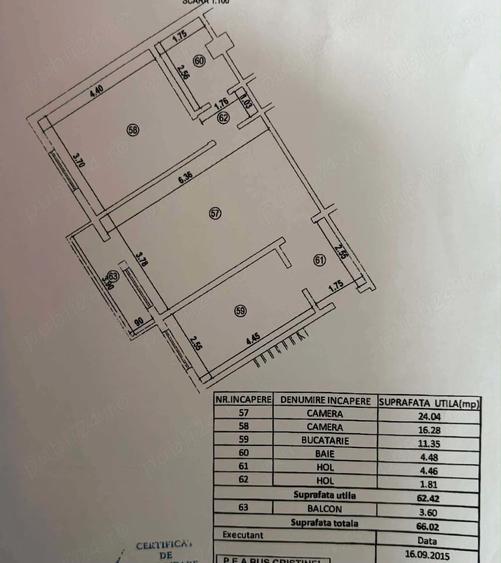 Apartament cu 2 camere semidecomandat în Grădiște