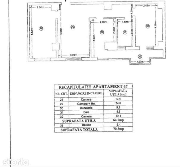 Apartament cu 3 camere în Tătărași