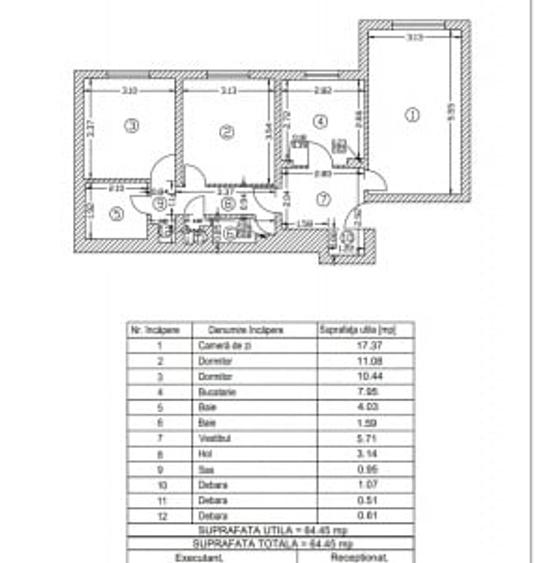 Apartament cu 3 camere decomandat în Rahova