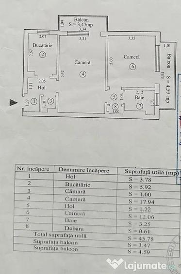 Apartament cu 2 camere semidecomandat în Calea Galați