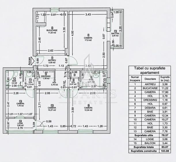 Apartament cu 4 camere decomandat, mobilat în Bucovina