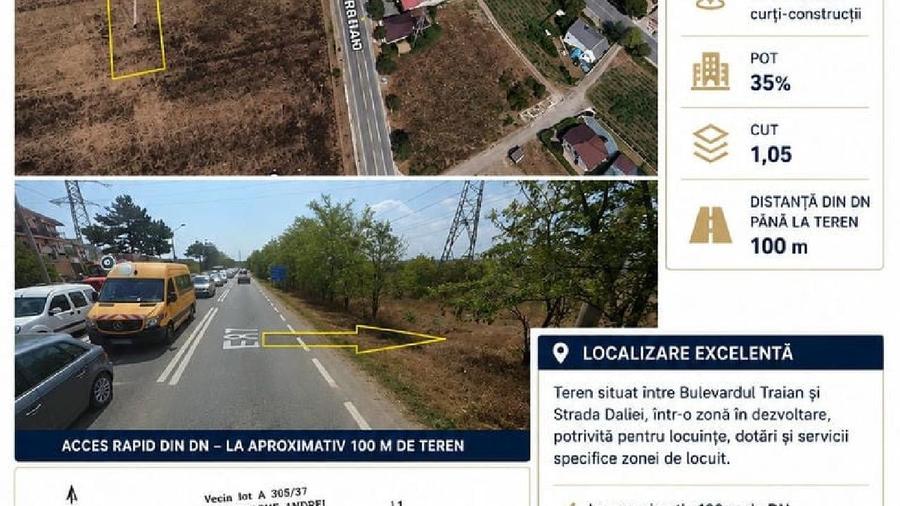 Teren Construcții intravilan de 1000 mp, în Agigea