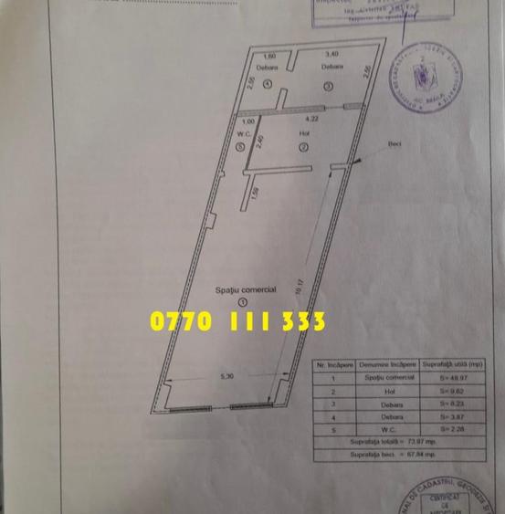 Spațiu comercial, de 73 mp, în Central