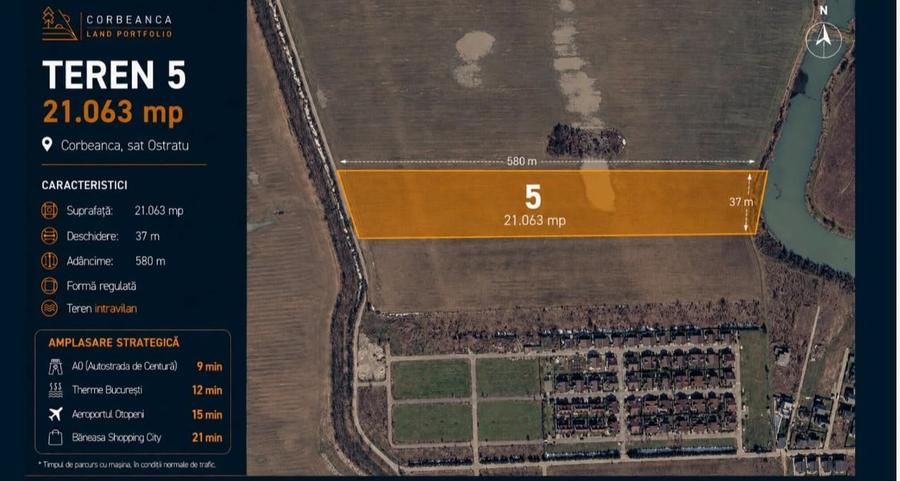 Teren Construcții intravilan de 21063 mp, în Corbeanca