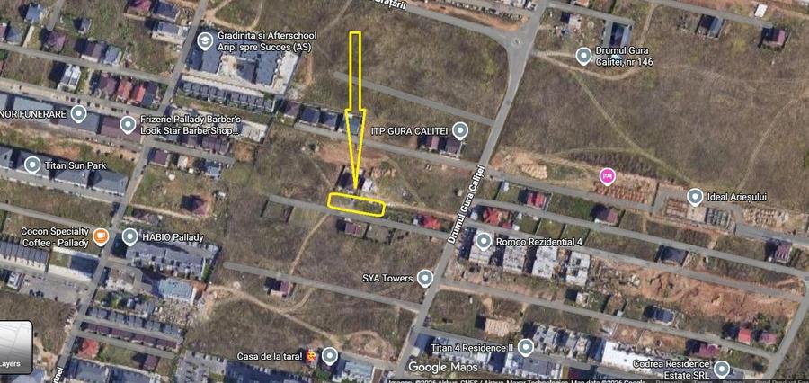 Teren Construcții intravilan de 345 mp, în Theodor Pallady