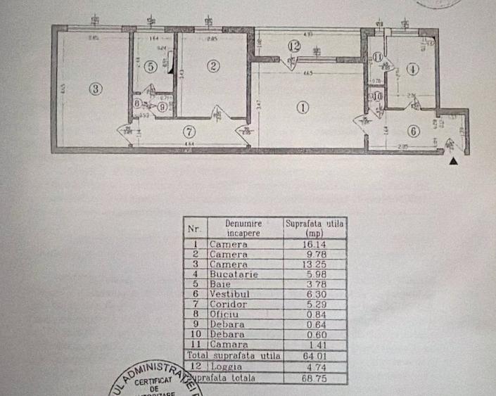 Apartament cu 3 camere în Dristor