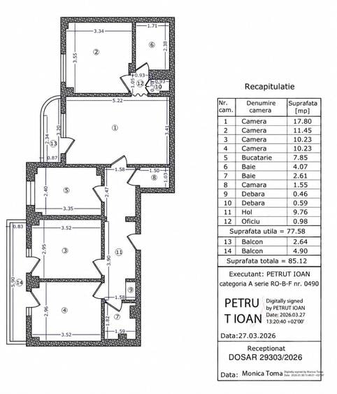 Apartament cu 4 camere semidecomandat în Crângași
