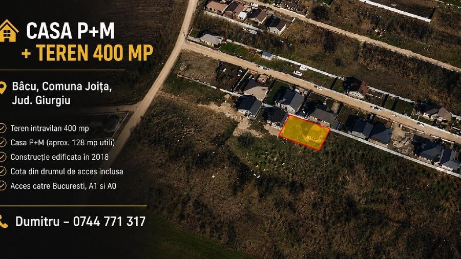 Teren Construcții intravilan de 400 mp, în Bâcu