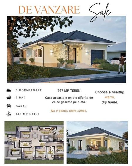 Casă individuală cu 4 camere cu Canalizare în Stupini