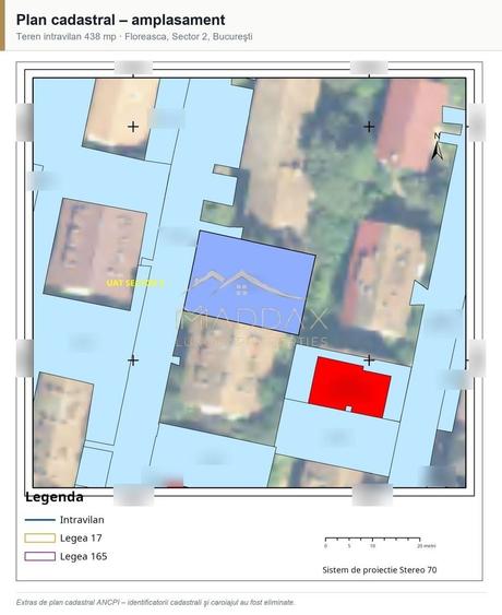 Teren Construcții intravilan de 438 mp, în Floreasca