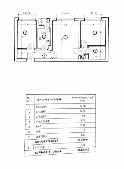 Apartament cu 3 camere semidecomandat în Drumul Taberei