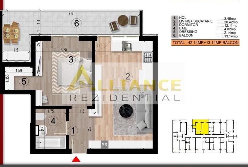 Apartament cu 2 camere decomandat în Central