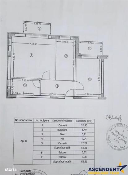 Apartament cu 2 camere decomandat, mobilat în Bartolomeu