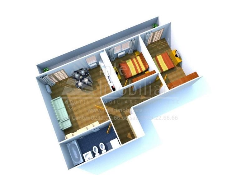 Apartament cu 3 camere decomandat în Copou