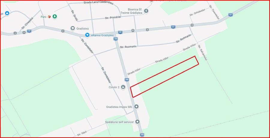 Teren Construcții intravilan de 2000 mp, în Grădiștea