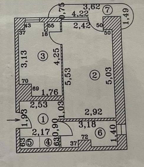 Apartament cu 2 camere semidecomandat în Tineretului