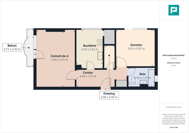 Apartament cu 2 camere decomandat, mobilat în Alfa