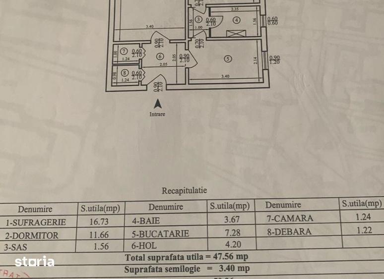 Apartament cu 2 camere în Tătărași