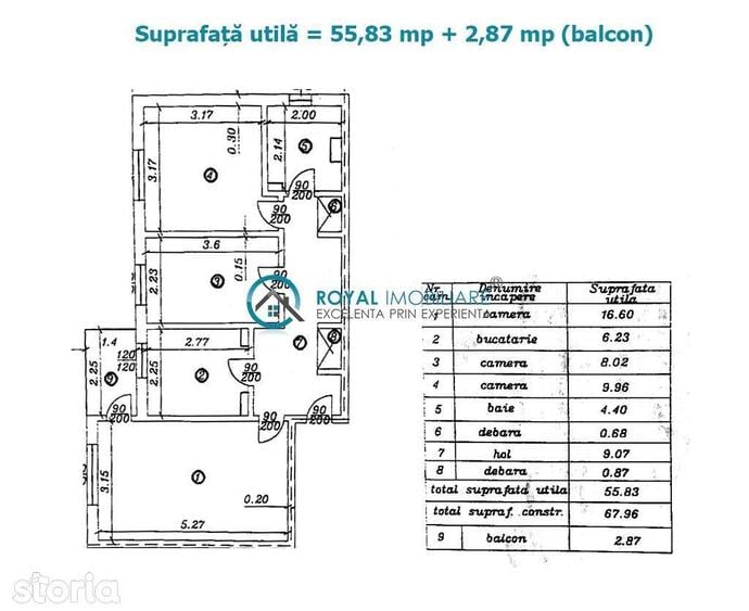 Apartament cu 3 camere decomandat, mobilat în Mărășești