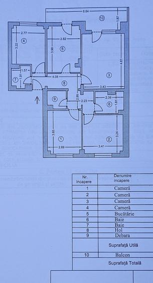 Apartament cu 4 camere decomandat în Central