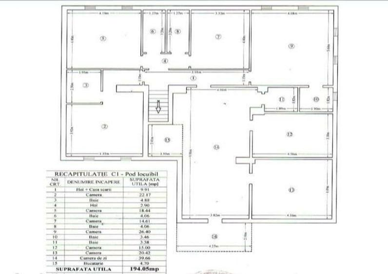 Casă individuală cu 10 camere cu Teren 450 Mp în Central