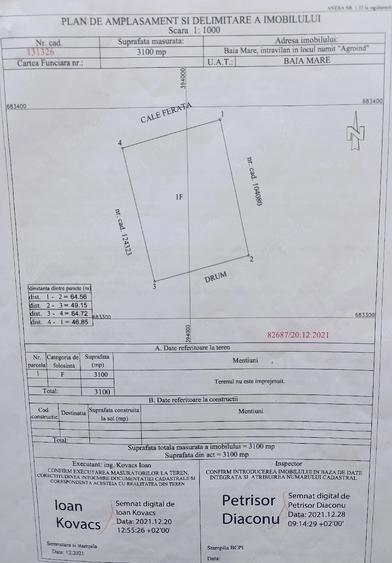 Teren de 1800 mp, în Vasile Alecsandri
