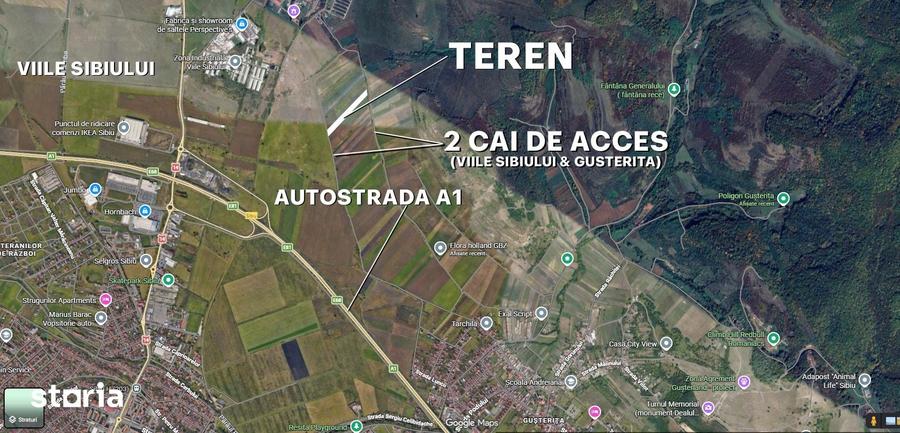Teren de 3000 mp, în Gușterița