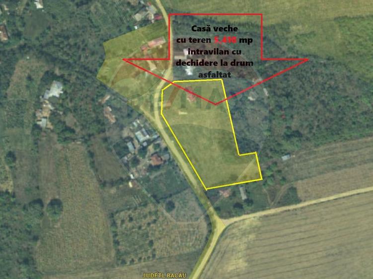 Teren intravilan cu constructie veche in Calapodesti Valu Morii Bacau - 1