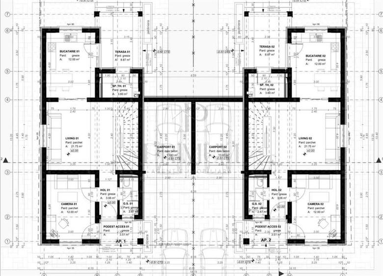 Duplex despartit prin garaj - zona excelenta - toate utilitatile - asfalt - pano - 1
